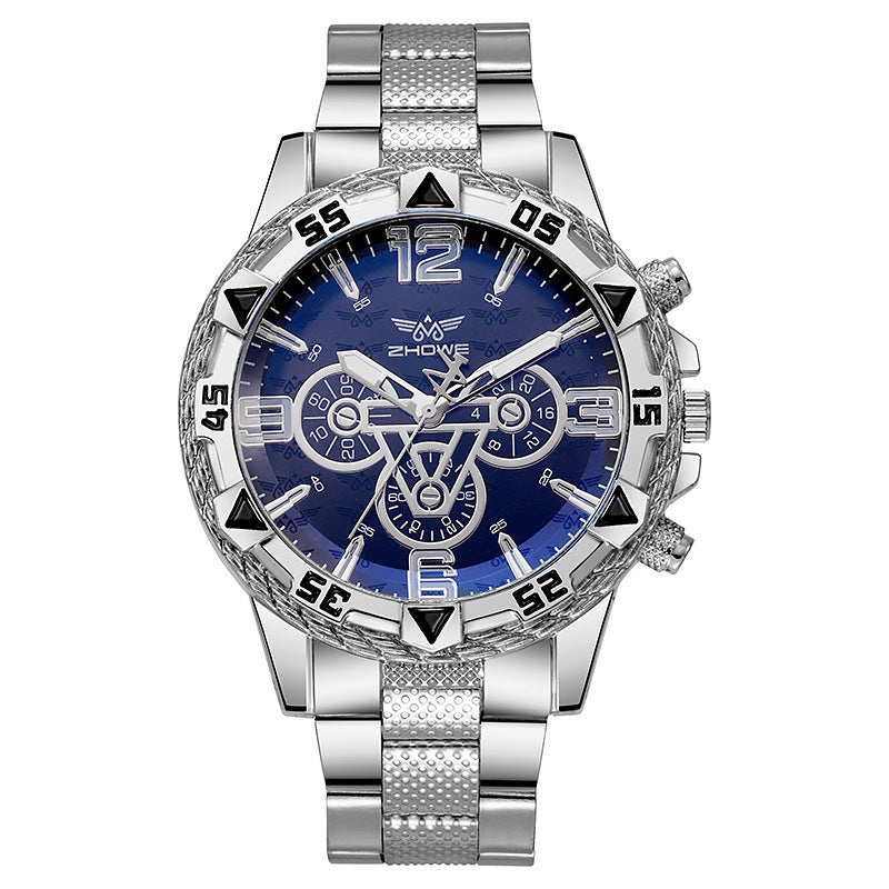 Blue Light Men's Steel Belt Quartz Watch