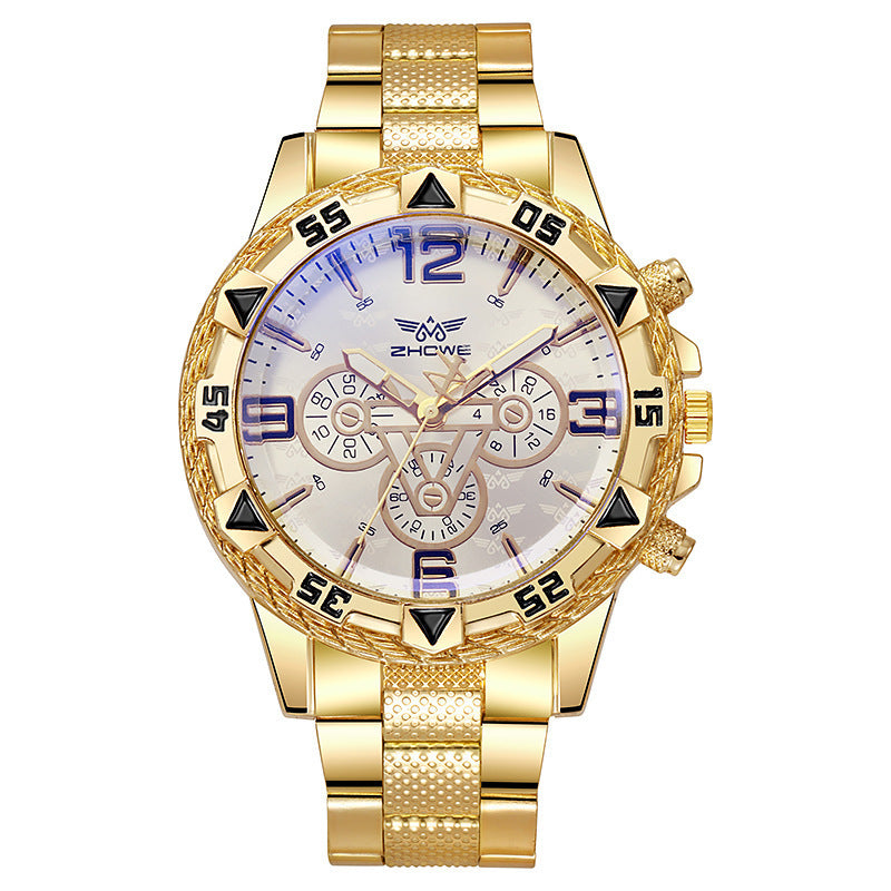 Blue Light Men's Steel Belt Quartz Watch