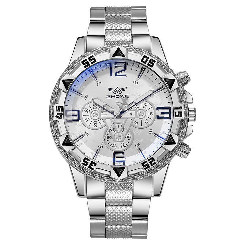 Blue Light Men's Steel Belt Quartz Watch