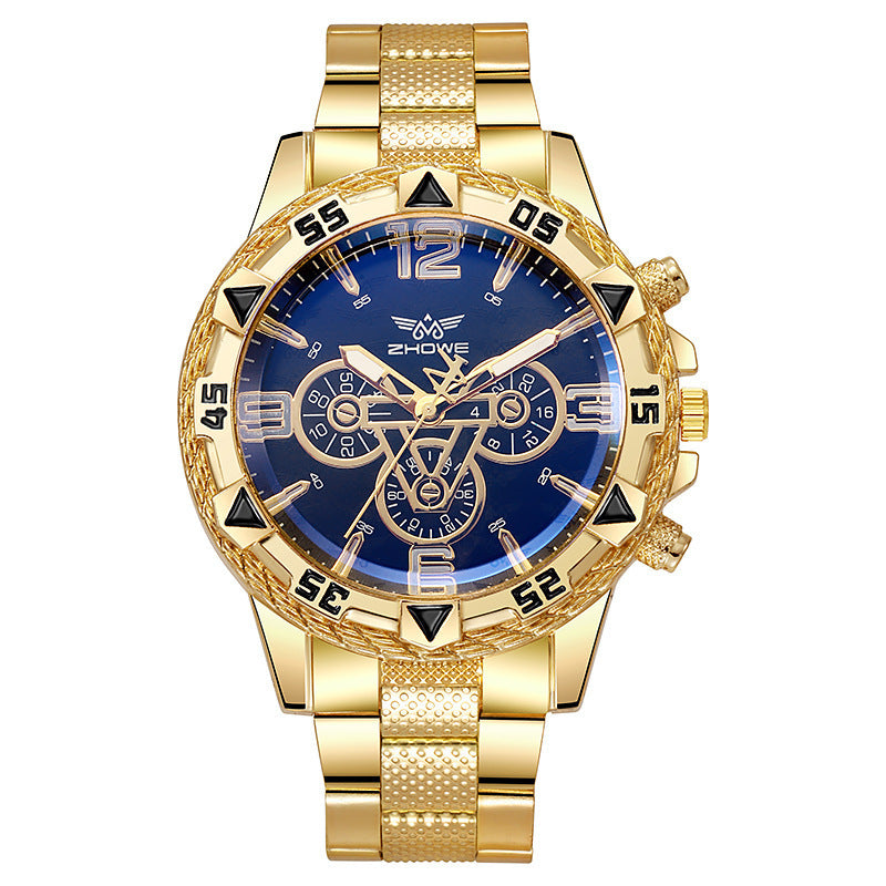 Blue Light Men's Steel Belt Quartz Watch