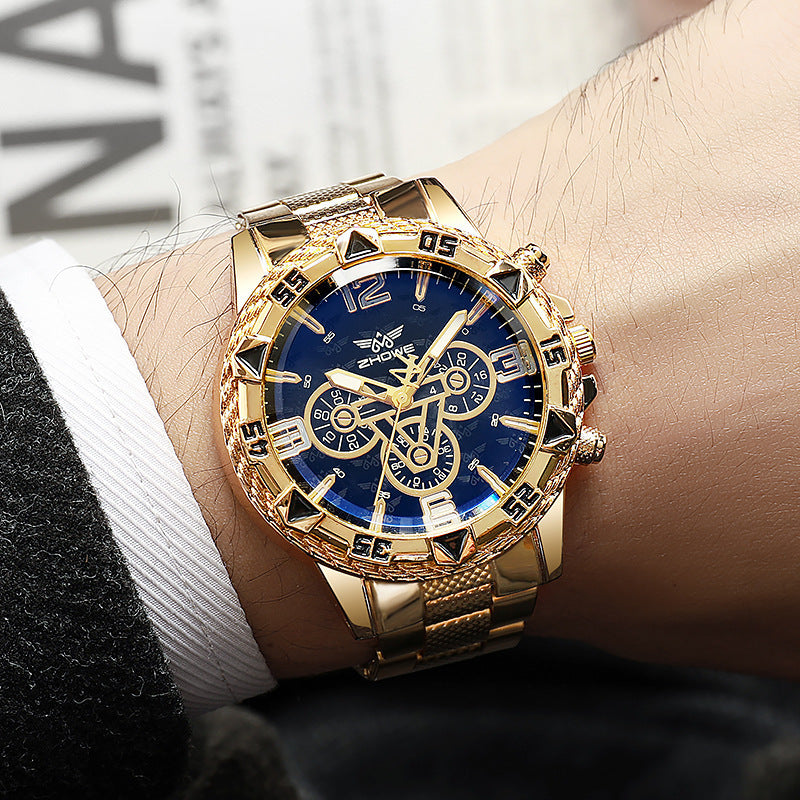 Blue Light Men's Steel Belt Quartz Watch