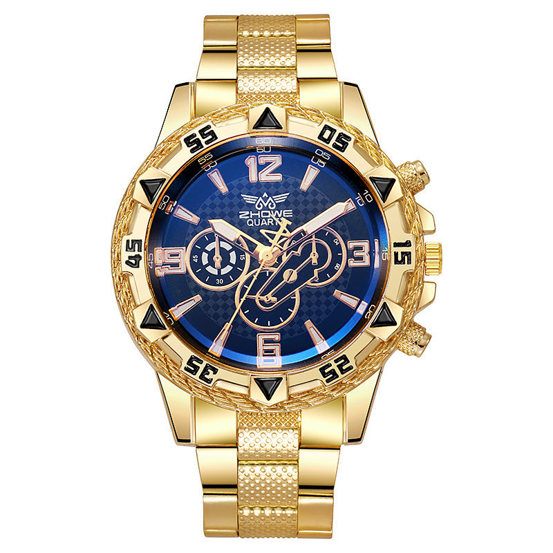 Blue Light Men's Steel Belt Quartz Watch