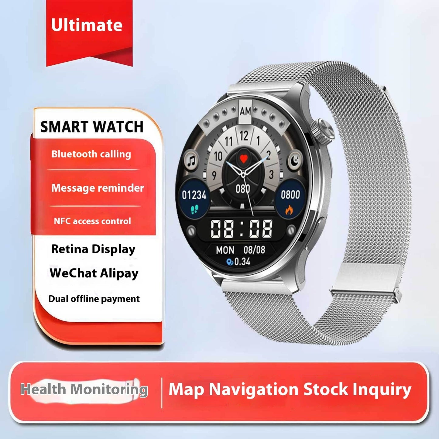 Detection Multi-function Monitoring Watch Health Sports High Precision